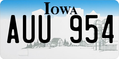 IA license plate AUU954