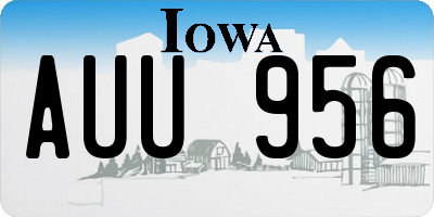 IA license plate AUU956