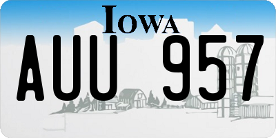 IA license plate AUU957