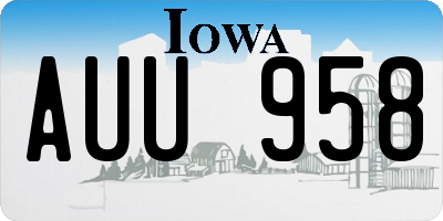 IA license plate AUU958
