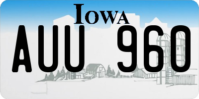 IA license plate AUU960