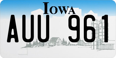 IA license plate AUU961