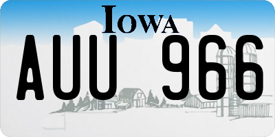 IA license plate AUU966
