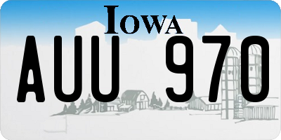 IA license plate AUU970