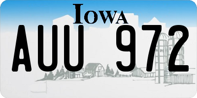 IA license plate AUU972