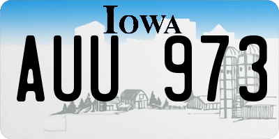 IA license plate AUU973