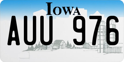 IA license plate AUU976