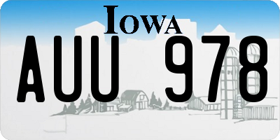 IA license plate AUU978