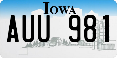 IA license plate AUU981