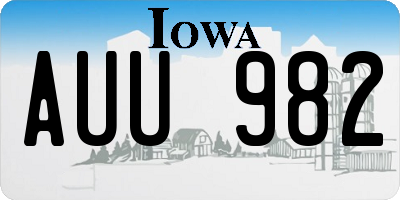 IA license plate AUU982