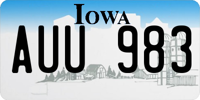 IA license plate AUU983
