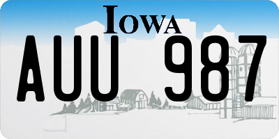 IA license plate AUU987