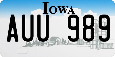 IA license plate AUU989
