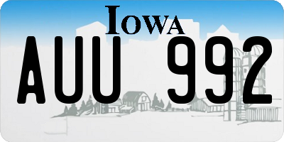 IA license plate AUU992