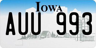 IA license plate AUU993