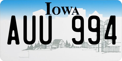 IA license plate AUU994