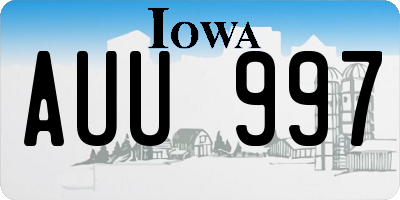 IA license plate AUU997