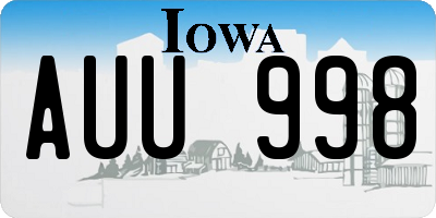 IA license plate AUU998