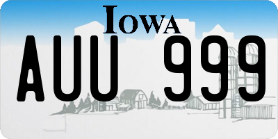 IA license plate AUU999