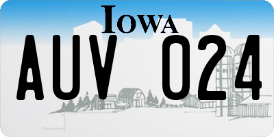 IA license plate AUV024