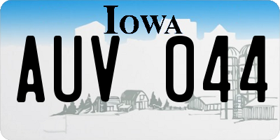 IA license plate AUV044