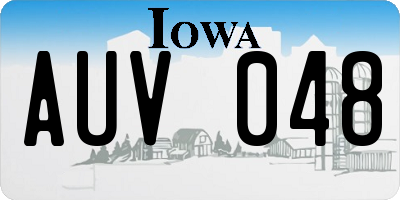 IA license plate AUV048