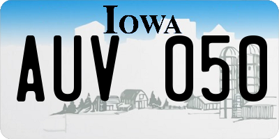 IA license plate AUV050