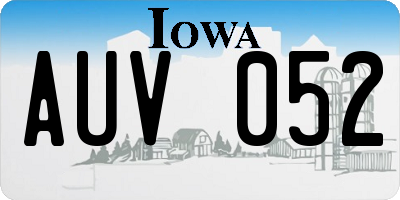 IA license plate AUV052