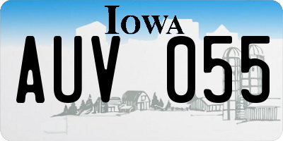 IA license plate AUV055