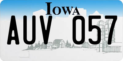 IA license plate AUV057