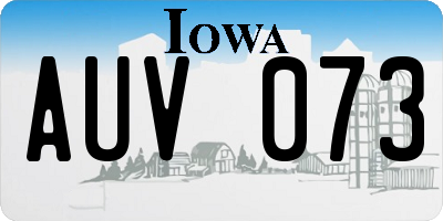 IA license plate AUV073