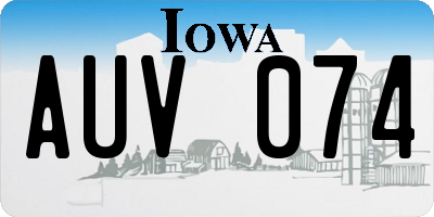 IA license plate AUV074