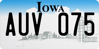 IA license plate AUV075