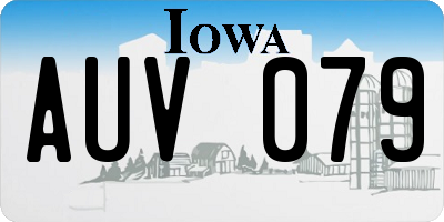 IA license plate AUV079