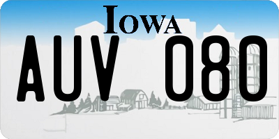 IA license plate AUV080
