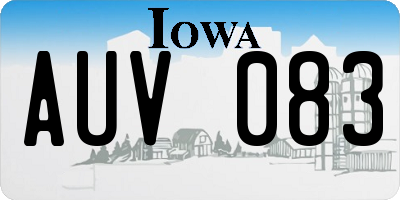 IA license plate AUV083