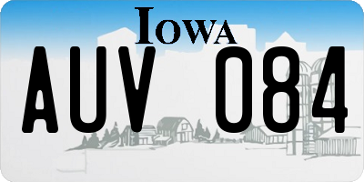 IA license plate AUV084
