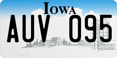 IA license plate AUV095