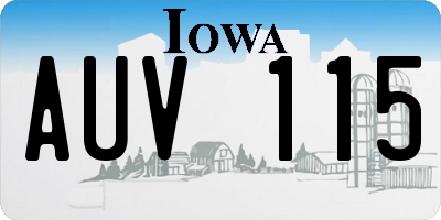 IA license plate AUV115