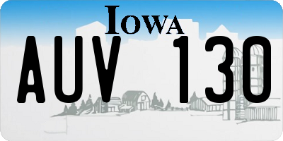 IA license plate AUV130