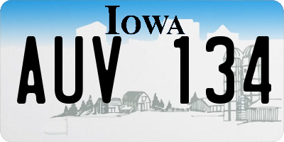 IA license plate AUV134