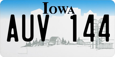 IA license plate AUV144
