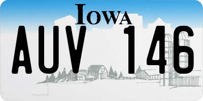 IA license plate AUV146
