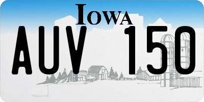 IA license plate AUV150