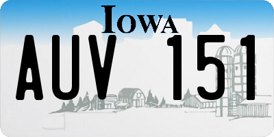 IA license plate AUV151