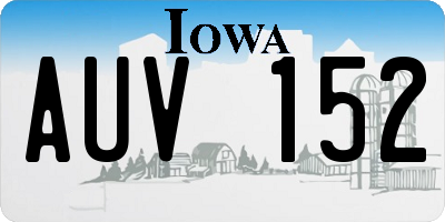 IA license plate AUV152