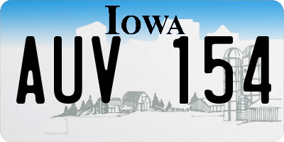 IA license plate AUV154