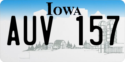 IA license plate AUV157