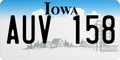 IA license plate AUV158