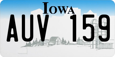 IA license plate AUV159